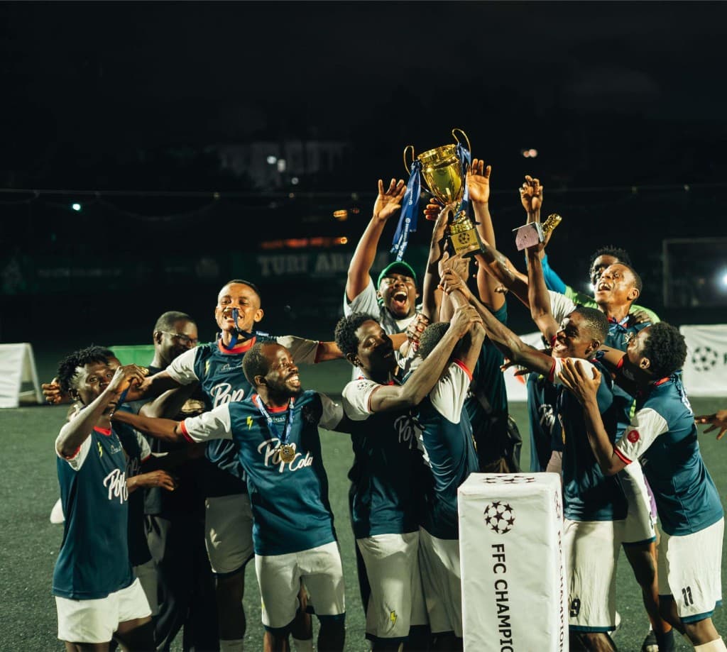 FFC Champions League winners lifting the trophy at Turf Arena